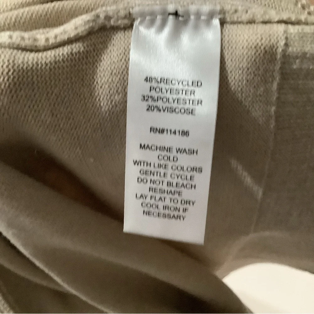 Tan Open Front Cardigan Sweater Lightweight Knit